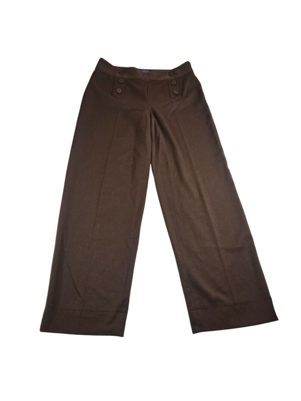 Vintage 90s Vivienne Tam Brown Wide-Leg Sailor Pants Womens Size 4